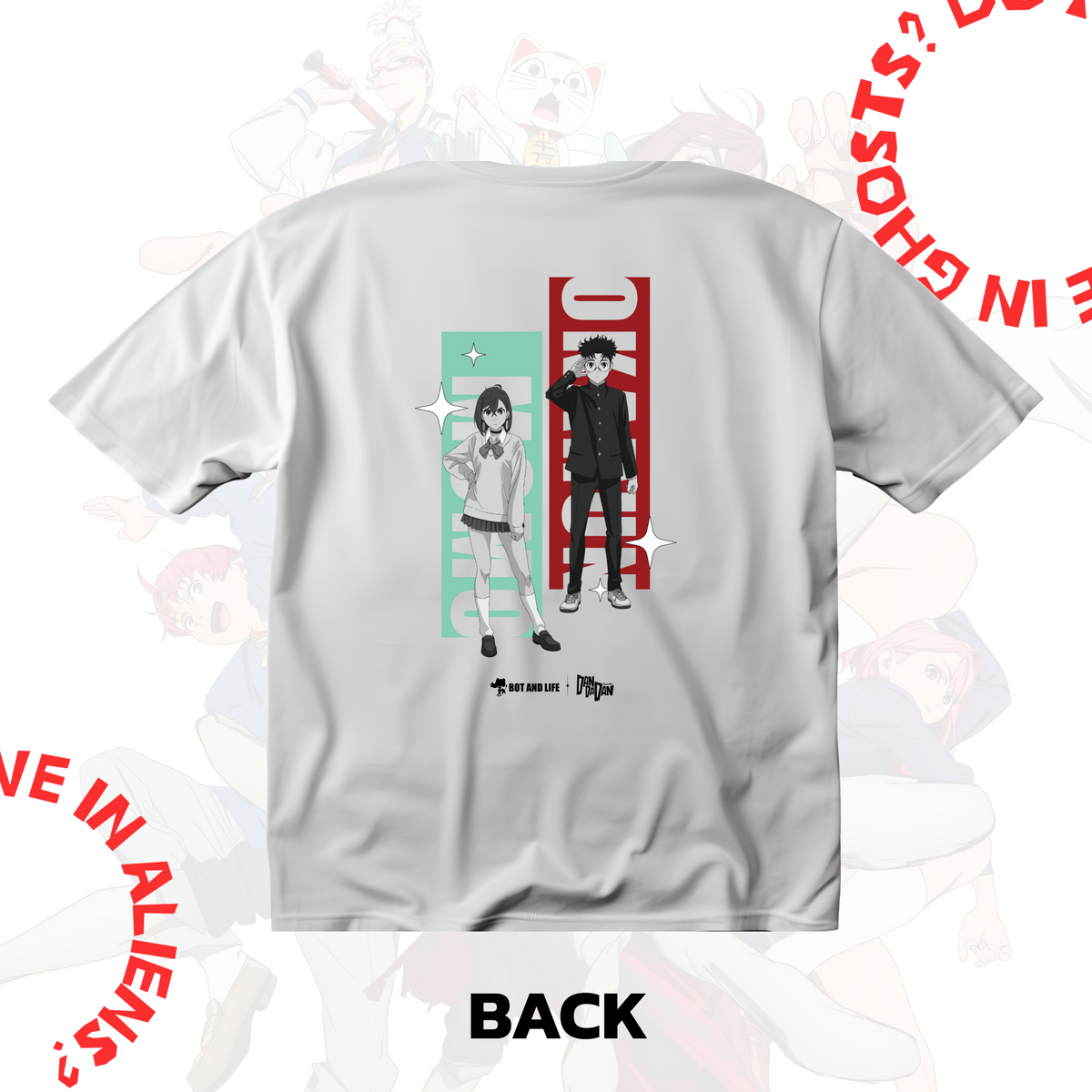 Bot and Life x DAN DA DAN T-shirt Momo & Okarun White
