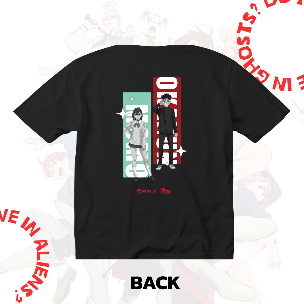Bot and Life x DAN DA DAN T-shirt Momo & Okarun Black