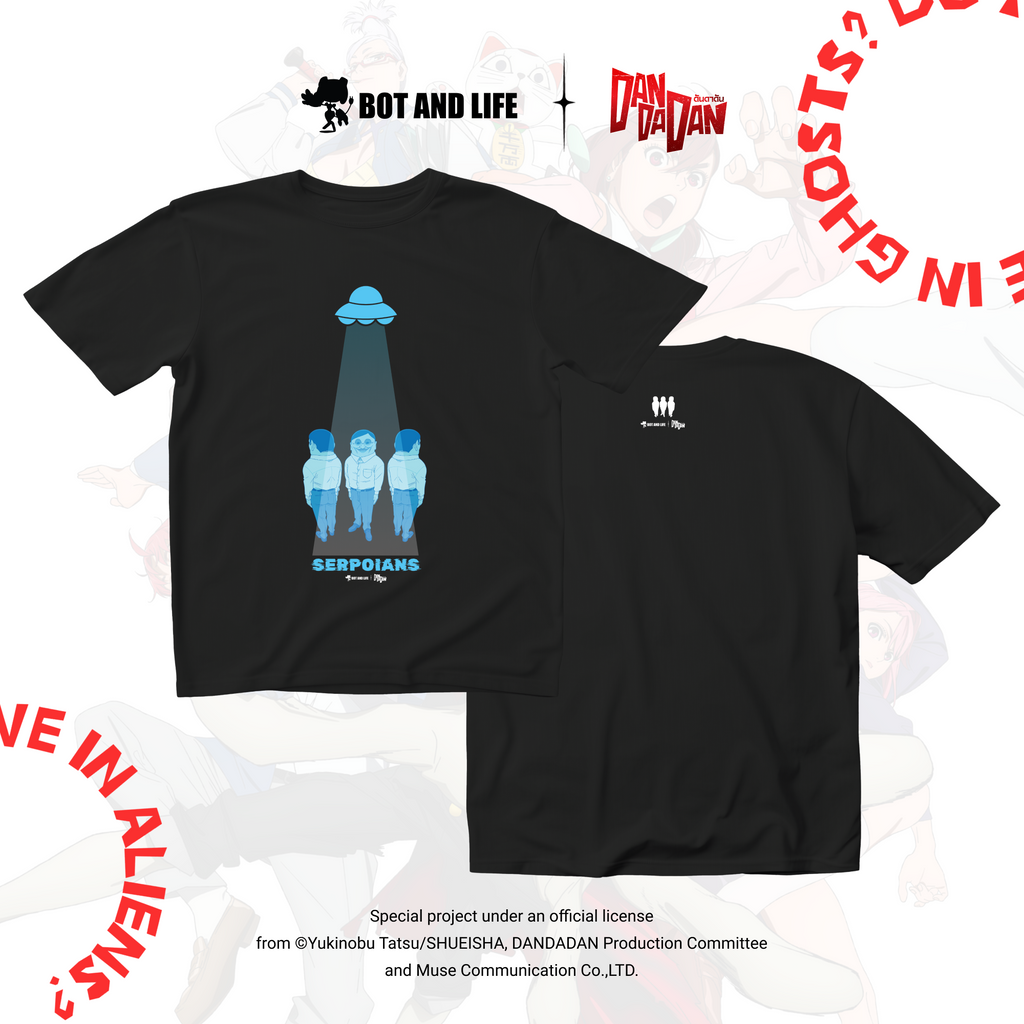 Bot and Life x DAN DA DAN T-shirt Serpoian Black